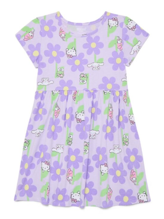 Other - Hello Kitty Girls' Allover Print Dress with Short Sleeves, Sizes 4-12